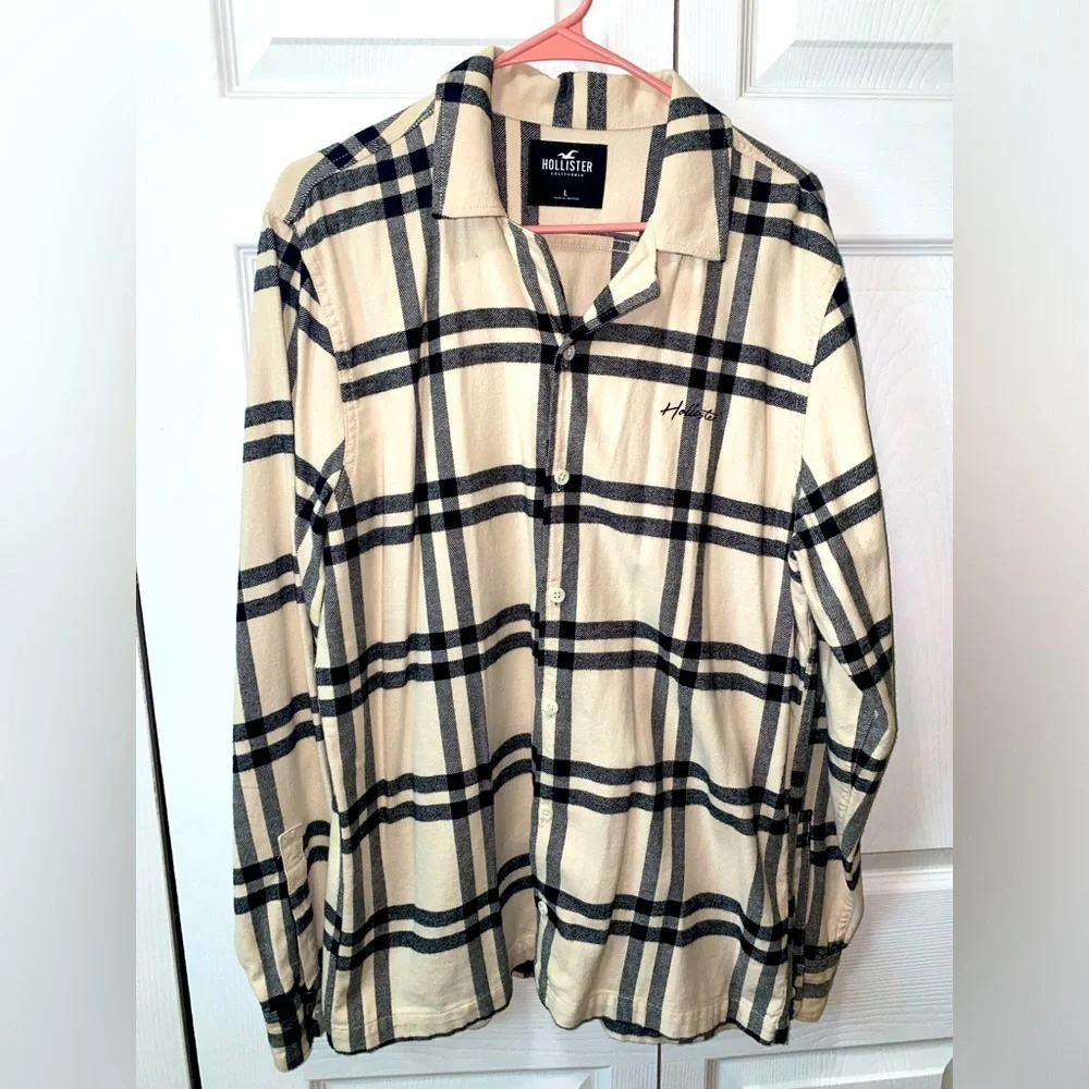 Hollister Mens Large Flannel Button Down Long Sleeve - Picture 1 of 3